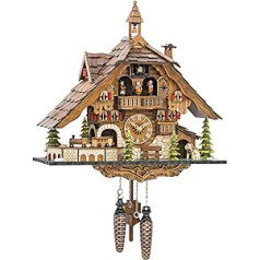 ISDD Cuckoo Clocks Quarz-Kuckuckucksuhr Schwarzwaldhaus mit beweglichem Zug, mit Music EN 48110 QMT