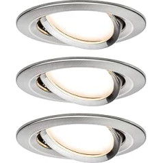 Paulmann 93902 Nova Plus LED Einbauleuchte inkl. Monēta Einzelleuchte schwenkbar rund 84mm 50° 6W 230V dimmbar 2700K Alu gedreht Spot Einbaustrahler Einbauleuchte