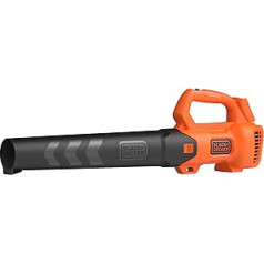 Black+Decker Axial BCBL200B bezvadu lapu pūtējs (18 V, liels pūšanas ātrums 145 km/h, gaisa tilpums 577 m³/h, integrēts lapu skrāpis iekšpagalmiem, celiņiem, piebraucamiem ceļiem, bez akumulatora + lādētāja)