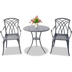 Centurion Supports Oshowa Cast Aluminium Bistro Set Weatherproof Grey