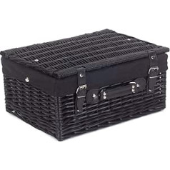 Red Hamper 41 cm Empty Black Willow Picnic Basket with Black Lining