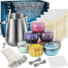 Dveda DIY Candle Making Kit for Adults and Beginners, Includes 50 Candle Wicks, 56 Wicks, 8 Candle Tins, 1 Candle Pouring Pot, 4 Candle Wax for Candle Making