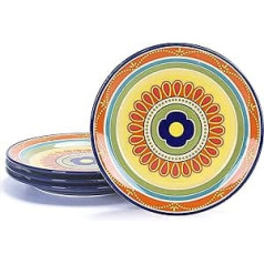 Bico Tunisijas keramikas salātu šķīvji, 22 cm, komplekts pa 4, salāti, uzkoda, var mazgāt mikroviļņu krāsnī un trauku mazgājamā mašīnā