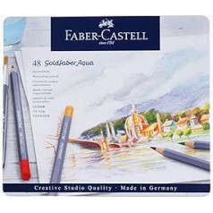 Faber-Castell 114648 - Goldfaber akvareļu zīmuļi, 48 daļu krāsainu zīmuļu komplekts, neplīstošs, pilnībā ūdenī šķīstošs