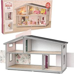 Lundby 60-102100 Leļļu mājas dzīves komplekts DIY Leļļu māja leļļu villa 2 stāvi 4 istabas 75 x 26 x 39 cm miniatūra māja klasiskā Zviedrija no 4 gadiem 11 cm lelles mini lelles 1:18