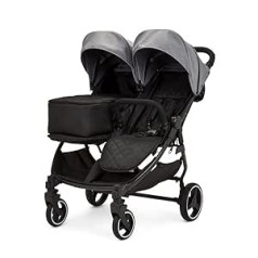 Ickle Bubba Venus Prime Double Stroller Space Grey with Black Handles...