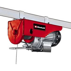 Einhell kabeļu pacēlājs TC-EH 250 (500 W, avārijas apturēšanas slēdzis, automātiska bremzēšana un beigu izslēgšana, ieskaitot 12 m brīvu troses skriemeli ar iekraušanas āķi un drošības stieni