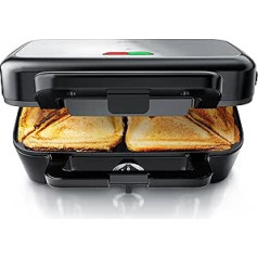 Arendo - Sandwich maker 1200 W with non-stick coating - with removable plates - dishwasher safe - BPA free - temperature control - sandwich maker - sandwich toaster for large toasts