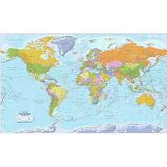 Гигантская политическая карта мира, бумага масштаба 1:20 м.