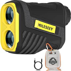 Laser Golf Entfernungsmesser, Mileseey by CUSBON Jagd Golf Rangefinder ar USB-Aufladung, Steigungsmessung, Golf Scanning, 6X Vergrößerung für Golf, Jagd, Turnier, IP54 Wasserdicht