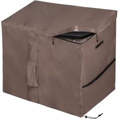 OZKURT Waterproof Garden Shed Cover, Outdoor Storage Box Covers with Quick Release Tilt, Compatible with Keter Store It Out Series, 420D Oxford Brown (147 x 86 x 125 cm)