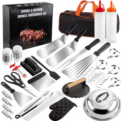 Supernal Blackstone BBQ Accessories Meat Press BBQ Accessories BBQ Utensils Set BBQ Gifts for Men Camping Backyard 46 Pieces