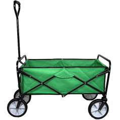 Foldable Garden Trolley, Transport Trolley, Handcart, Hand Trolley, Tool Trolley, Beach Trolley, Maximum Load 120 kg, Green