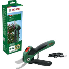 Bosch EasyPrune Cordless Secateurs (Integrated 3.6 Volt Battery, 450 Cuts per Battery Charge, Rechargeable via Micro USB Cable, in Box)