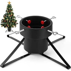 Sliner Metal Christmas Tree Stand for Living Tree, Adjustable Christmas Tree Holder for Real Trees, Large Christmas Tree Base up to 8 Feet for Christmas Tree Decoration (Black, 22.4 x 22.5 Inch)