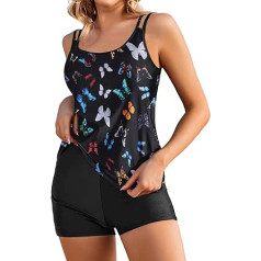 AI'MAGE Tankini Women's Swimwear Set Women's Leisure Tankini Swimsuit Two Piece Tankini Set Elegant Swimsuits for Women Tankini Top with Swimming Shorts