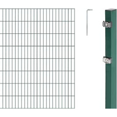 Gah-Alberts double rod fence complete set, green, 643836