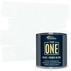 The One Paint 1 litrs — vairāku virsmu satīna krāsa — nav nepieciešams gruntējums vai apakškrāsa, balts