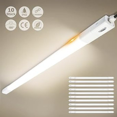 TONFFI Pack of 10 Wet Room Light LED 150 cm, 60 W 7000 LM LED Tube, Series Connection, Neutral White, IP65 Waterproof Wet Room Lamp, Bath Light, Griest Light for Pagrament, Workshop, Garage,