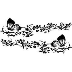 Butterfly Sticker for Car, MoreChioce 30 cm x 11 cm, Simulation Car Sticker, Personalised Vinyl Graphic Sticker, Side Sticker, Self-Adhesive Body Sticker, Waterproof Decal, Black