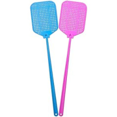 AYA Fly Swatter Flexible Strong Manual SWAT Set Long Handle Summer Colors Multipack (Blue-Pink)