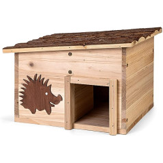 CULT at home Hedgehog House Construction Kit with Wooden Base Height 22 cm - Hedgehog Hotel with Labyrinth Entrance - Hedgehog Food House Hedgehog Hut - Hedgehog Bedroom House Decoration Garden