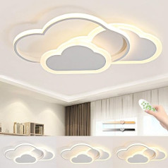 BALTRE 32 W LED griestu lampa, Creative Clouds griestu gaisma, griestu gaisma ar tālvadības pulti, regulējams, mūsdienīgs balts griestu apgaismojums viesistabai, guļamistabai, gaitenī un bērnistabai, L 42 x P 25 x A 6 cm