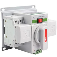Dual Power Automatic Transfer Switch AC 220V 2P 63A ATS CB Automatic Mains Zero Emergency Current Switch Emergency Current Switch for Municipal Power, UPS Inverter, PV Solar