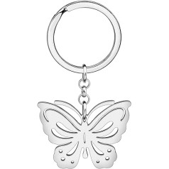 DOWAY Stainless Steel Butterfly Gift for Women Girls Cute Butterfly Keyring Pendant Jewellery Car Accessories Purse Charms