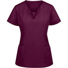 WENZHOU Pflege Kleidung Damen Krankenhaus Schlupfhemd Kurzarm Shirt Bluse Blusenshirt Schlupfjacke Schlupfhemd Berufskleidung Pflegebekleidung Schlupfkasack Damenkasack Schlupfkasack