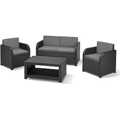 Allibert Modena Lounge Set, Graphite / Cool Grey, Graphite/cool grey (poly cotton pillow)