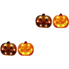 OSALADI 4 Stück Kürbis-lampe Kürbis-dekor Kürbis Terrassenbeleuchtung Halloween-skelettlichter Halloween-kürbislaterne Weihnachtsbeleuchtung Halloween-party-dekor 3d Schädellampe Tragbar