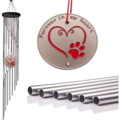 Meiyaa Pet Wind Chime alumīnija caurules ar personalizētu metāla dāvanu suņu kaķu mājdzīvniekam mājas dārzam