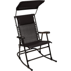 Amazon Basics - Foldable Rocking Chair with Sun Protection - Black