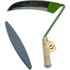 Small scythe sickle - sickle ready to mow including free whetstone - with beech wood handle - for right-handed users - made in Austria