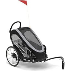 Cybex 2-in-1 ZENO velosipēdu piekabe kabriolets kā ratiņi no apm. 6 mēneši - apm. 4 gadi, maks. 111 cm un 22 kg, Black/All Black