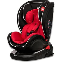 ZIZITO AMADEO - Bērnu sēdeklītis ar ISOFIX no 0-36 kg (0+/1/2/3 grupa) - Autokrēsliņš bērniem no 0-12 gadiem, 360 grādu rotācija, Isofix, bāzes stacija - SGS sertificēts, sarkans