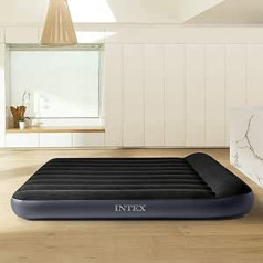 Intex 64144 Dura Beam spilvenu balsts King Matratze ar Fibre Tech Technologie, elektrisks sūknis, 182 x 203 x 25 cm Schwarz California King