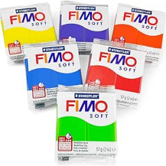 Komplekts aus 6 Stück weicher Polymer-Ofen-Modelliermasse in Hautton-Farbe von Fimo, 57 g