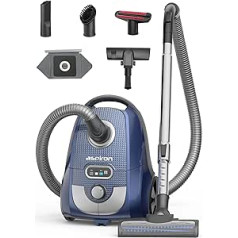 Aspiron Canister Vacuum Cleaner with Bag, Canister Vacuum Cleaner, 3.7QT, 5 Cleaning Tools, H13 HEPA Filter, Pet-friendly Vacuum Cleaner for Carpets, Hardwood Floors, Stairs, Pet Hair, Household