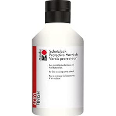 Marabu 12300013856 Protective Varnish Thin Acrylic Water-Based Finish Non-Fading Waterproof for Finishing Artworks 250 ml Transparent