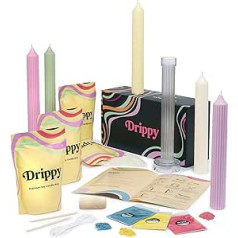 Drippy™ Candle DIY Kit for Home Beginners DIY Candles for Adults Package Content: Eco Soy Wax, Candle Molds, Dyes, Wicks, Gift - Cylinder Shape