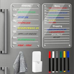 Woulmert magnētiskais ledusskapja kalendārs, caurspīdīgs, praktiski caurspīdīgs ledusskapja kalendārs ar magnētisko kalendāru, iebūvēts ledusskapis Elegants dizains Magnētiskais ledusskapis caurspīdīgs