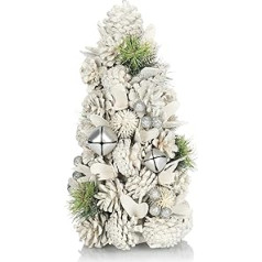 COM-FOUR® Decorative Christmas Tree – Decorative Small Jewellery Tree – Great Table Decoration in White with Glitter – Ideal for the Advent Season (Tree)