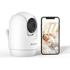 BondFree Baby Monitor with Camera and App, 2K/3MP/4 Zoom, Baby Monitor with Camera 2.4GHz WiFi Baby Monitor Compatible with Alexa, Two-Way Audio & IR Night Vision, Scream and Motion Detection, 14