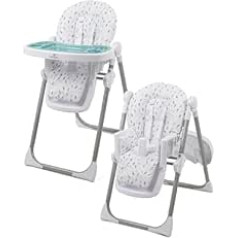 Babylo Hi Lo High Chair and Junior Chair 6 Height 3 Reclining Positions Removable 2 Layer Shelf and 5 Point Safety Belt from 6 Months to 15kg