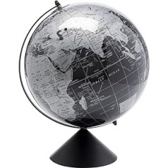 Kare Design Decorative Object Globe Tops, Melns, Pelēks, Globuss, Nerūsējošā tērauda rāmis, Roku darbs, Diametrs 30 cm, 40 x 30 x 30 cm (A x P x D)