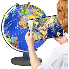Weltkugel Interactive AR Weltkugel für Kinder Educational Globe Erforschung der Welt STEM Learning Toy Geschenke Light Up Globe Compatibel for Android un un iOS