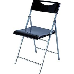 Alba CPSMILE Set of 2 Folding Chairs Smile Steel Plastic Black