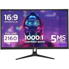 Yeyian ODRAZ 27 collu datorspēļu bezrāmju 4K UHD HDR monitors 3840 x 2160 IPS panelis, 1 miljards krāsu, 1000:1, 60Hz, 5ms, 16:9, 178°, G-Sync, FreeSync, DP/HDMI/USB, Speaker VESA, noliecams